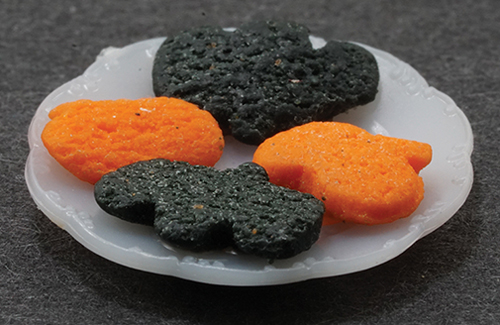 Dollhouse Miniature Halloween Cookies On Plate